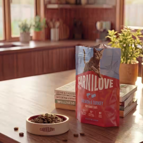 Супер премиум беззърнена суха храна за подрастващи котенца Carnilove ACTIVE Salmon & Turkey с 26 % прясна сьомга и пуешко месо 400гр